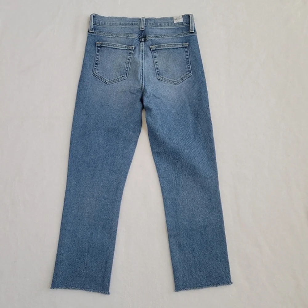 Frank & Eileen Cork‎ Jeans Size 26 Blue Straight Crop Raw Hem Denim
